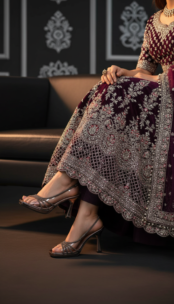 Grey Fancy Bridal Sandal FN5950