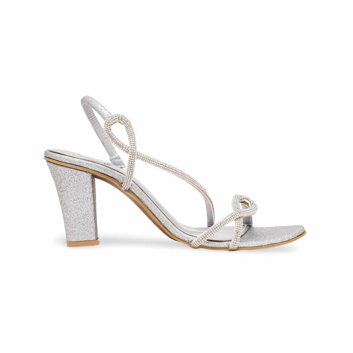 Silver Fancy Sandal For Women FN5983