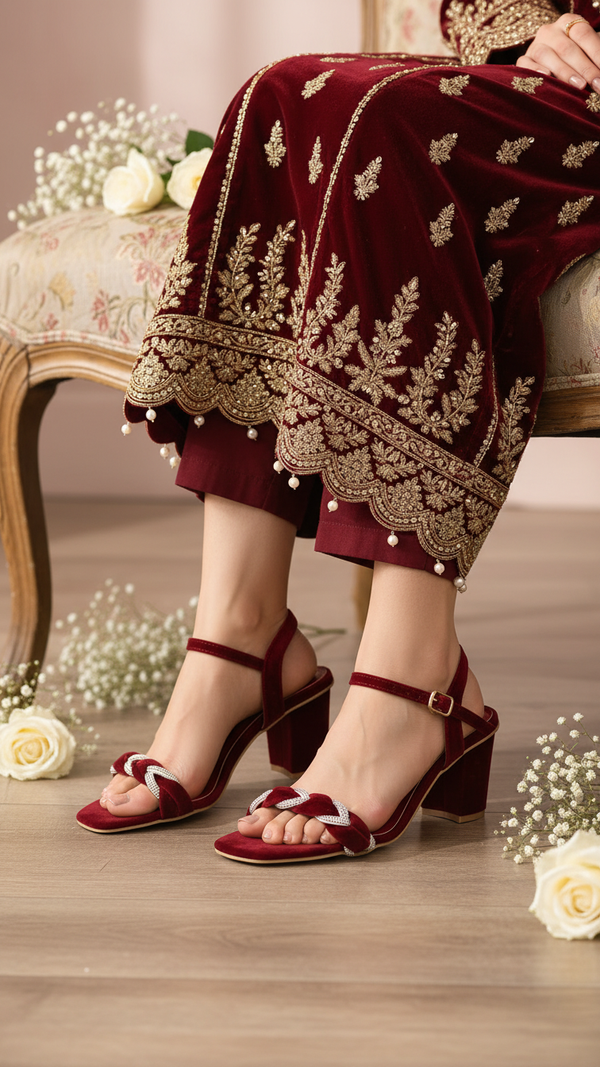 Maroon Fancy Sandal FN5989