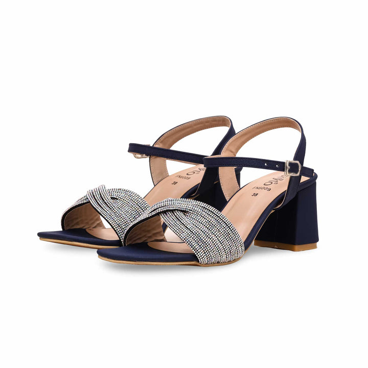 Blue Fancy Block Heel Sandal FN6009