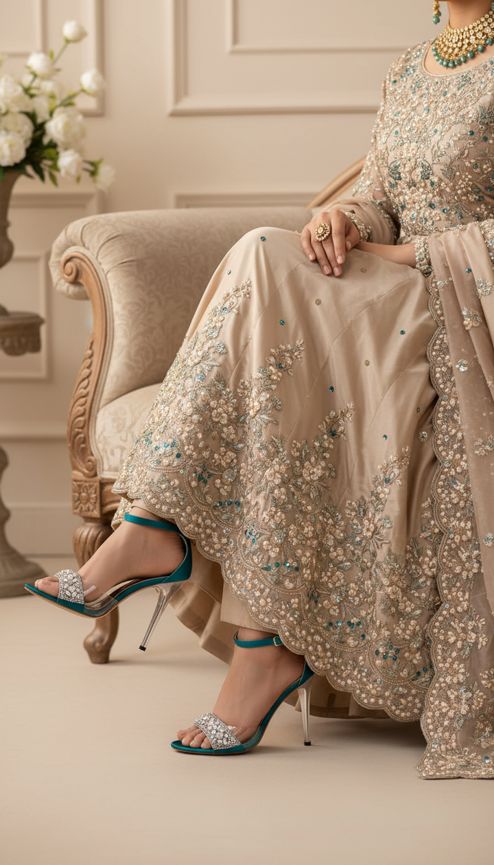 Seagreen Fancy Bridal Sandal FN6016