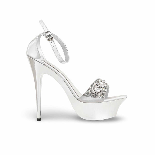 Silver Fancy Bridal Sandal FN6016