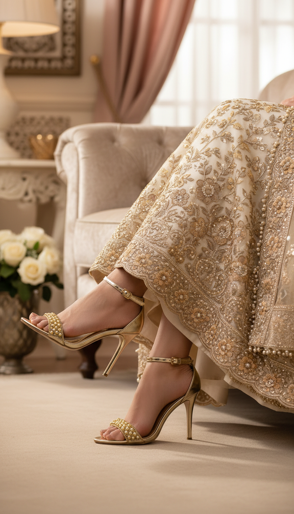 Golden Fancy Bridal Sandal FN6019