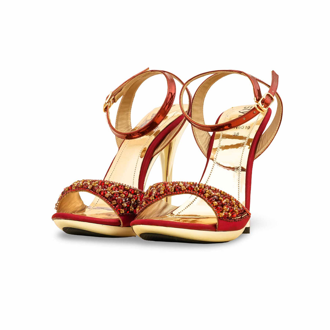 Maroon Fancy Bridal Sandal FN6019