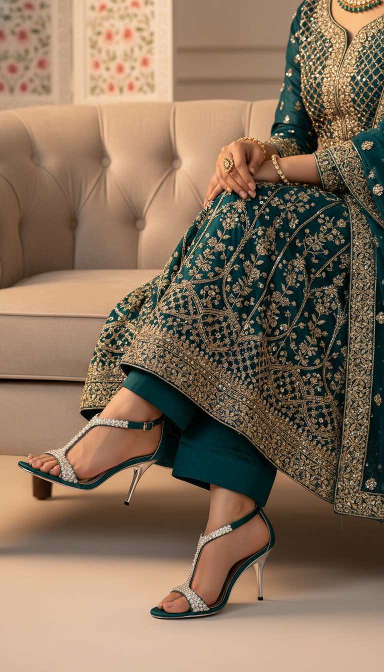 Green Fancy Bridal Sandal FN6023