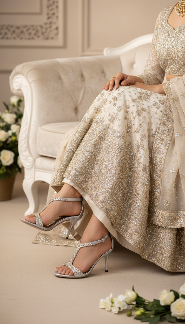 Silver Fancy Bridal Sandal FN6023