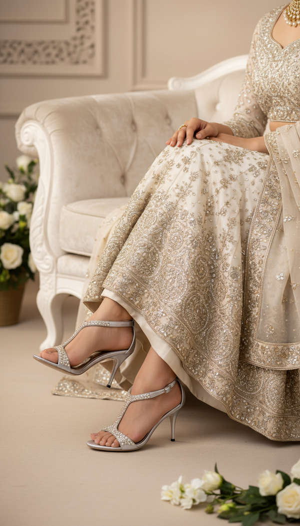 Silver Fancy Bridal Sandal FN6023