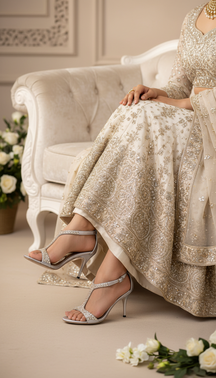 Silver Fancy Bridal Sandal FN6023