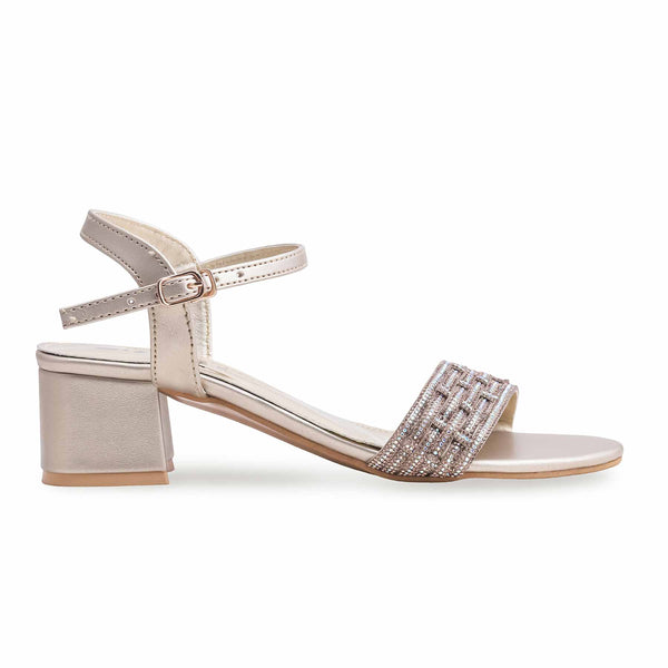 Golden Fancy Sandal for Women FN6028