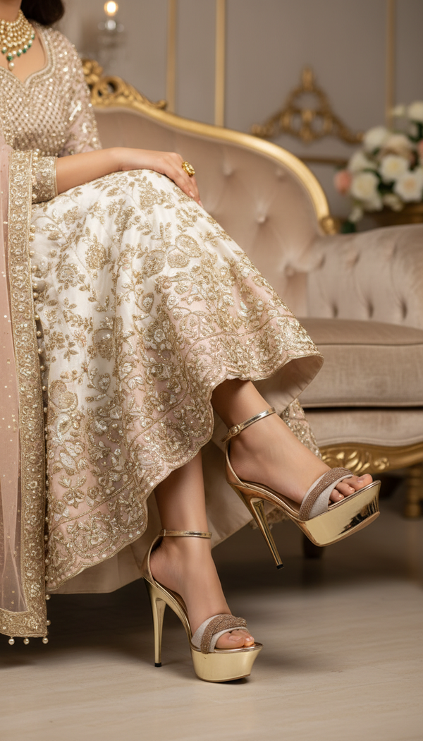 Golden Fancy Bridal Sandal FN6040