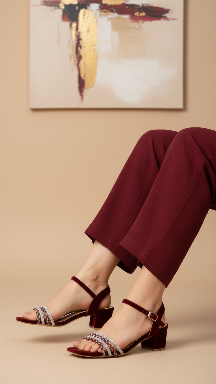 Maroon Fancy Sandal FN6046