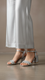 Silver Block Heel Sandal FN6048