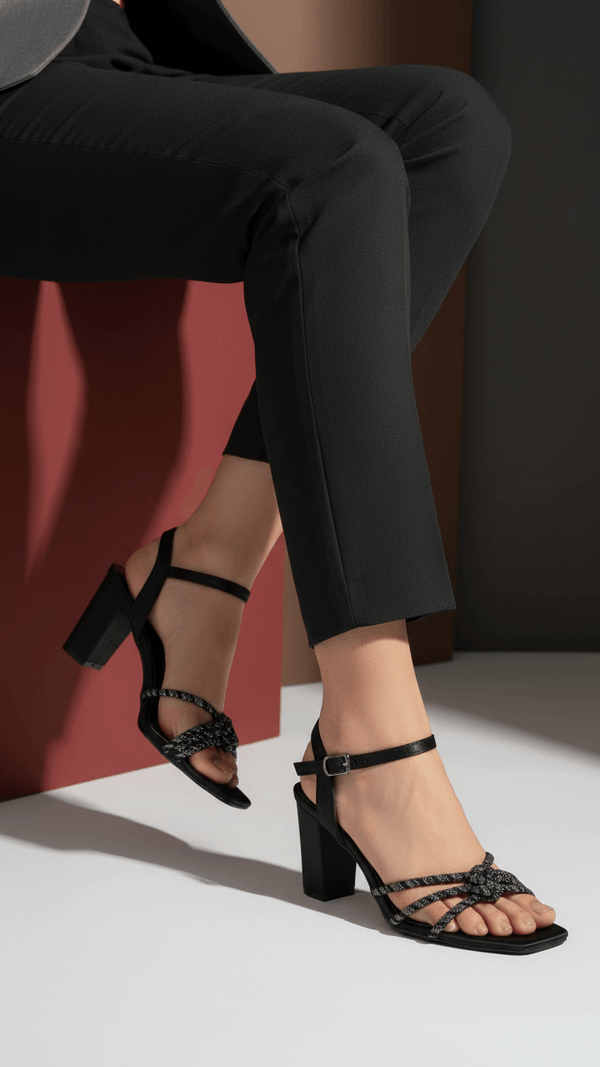 Black Fancy Sandal FN6054