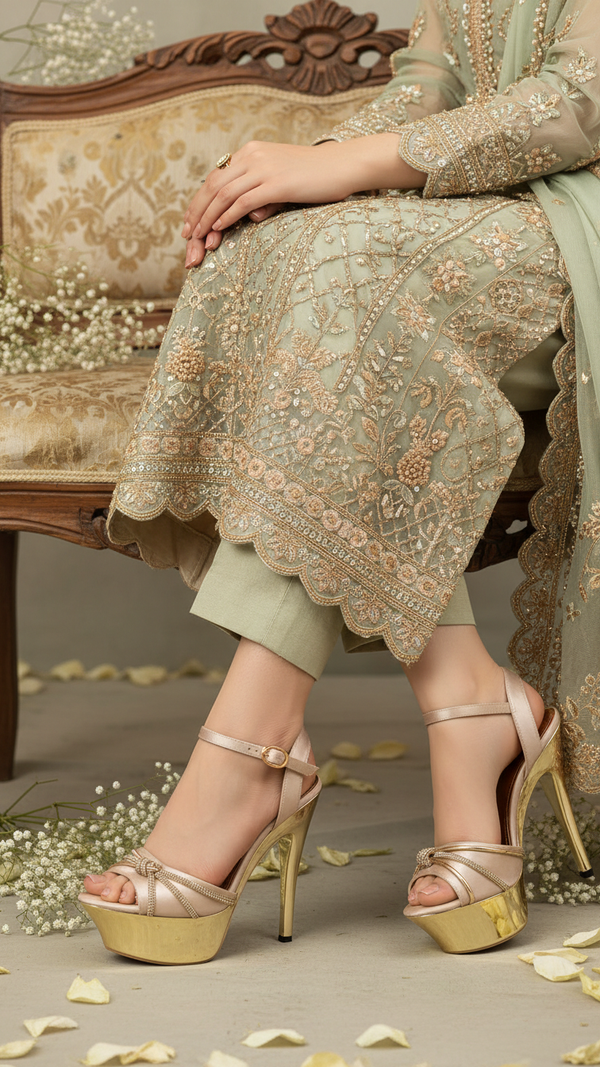 Golden Fancy Bridal Sandal FN6057