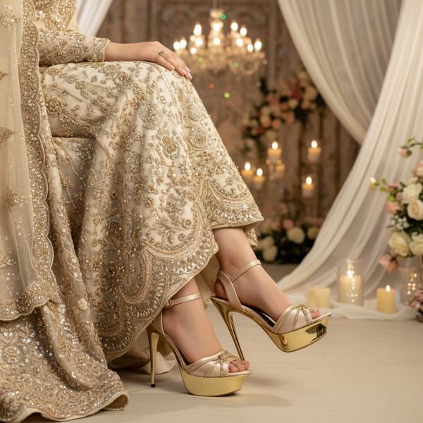 Golden Fancy Bridal Sandal FN6057