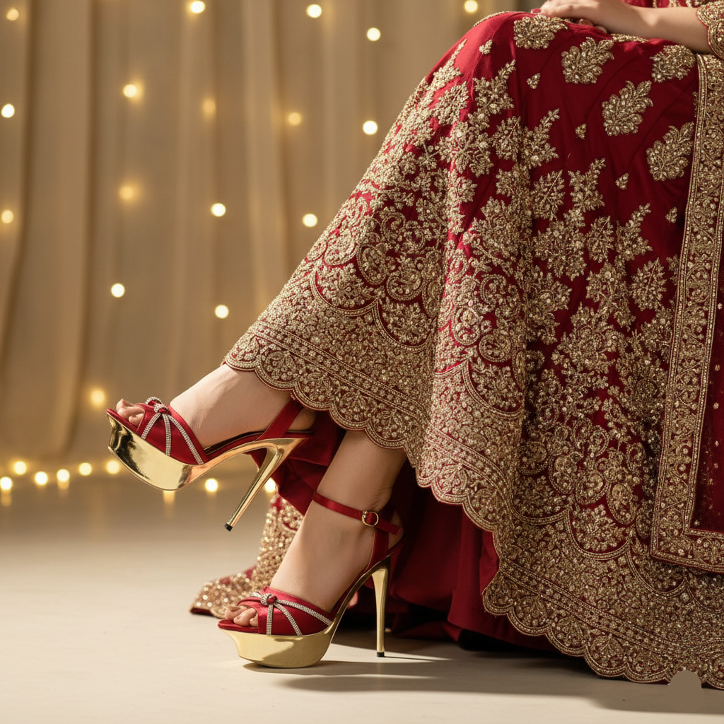 Maroon Fancy Bridal Sandal FN6057