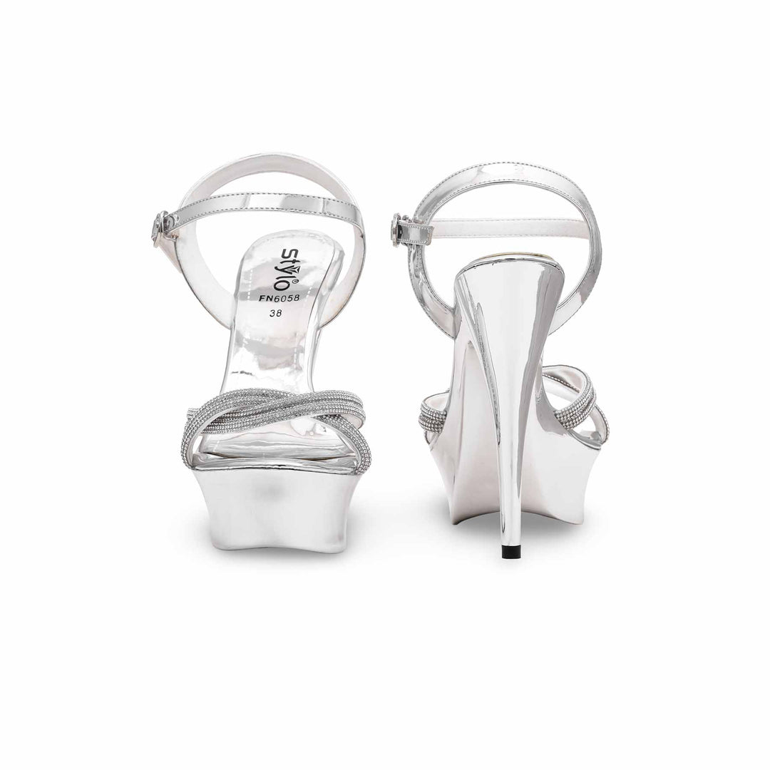 Silver Fancy Bridal Sandal FN6058