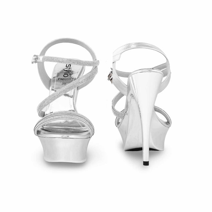 Silver Fancy Bridal Sandal FN6059