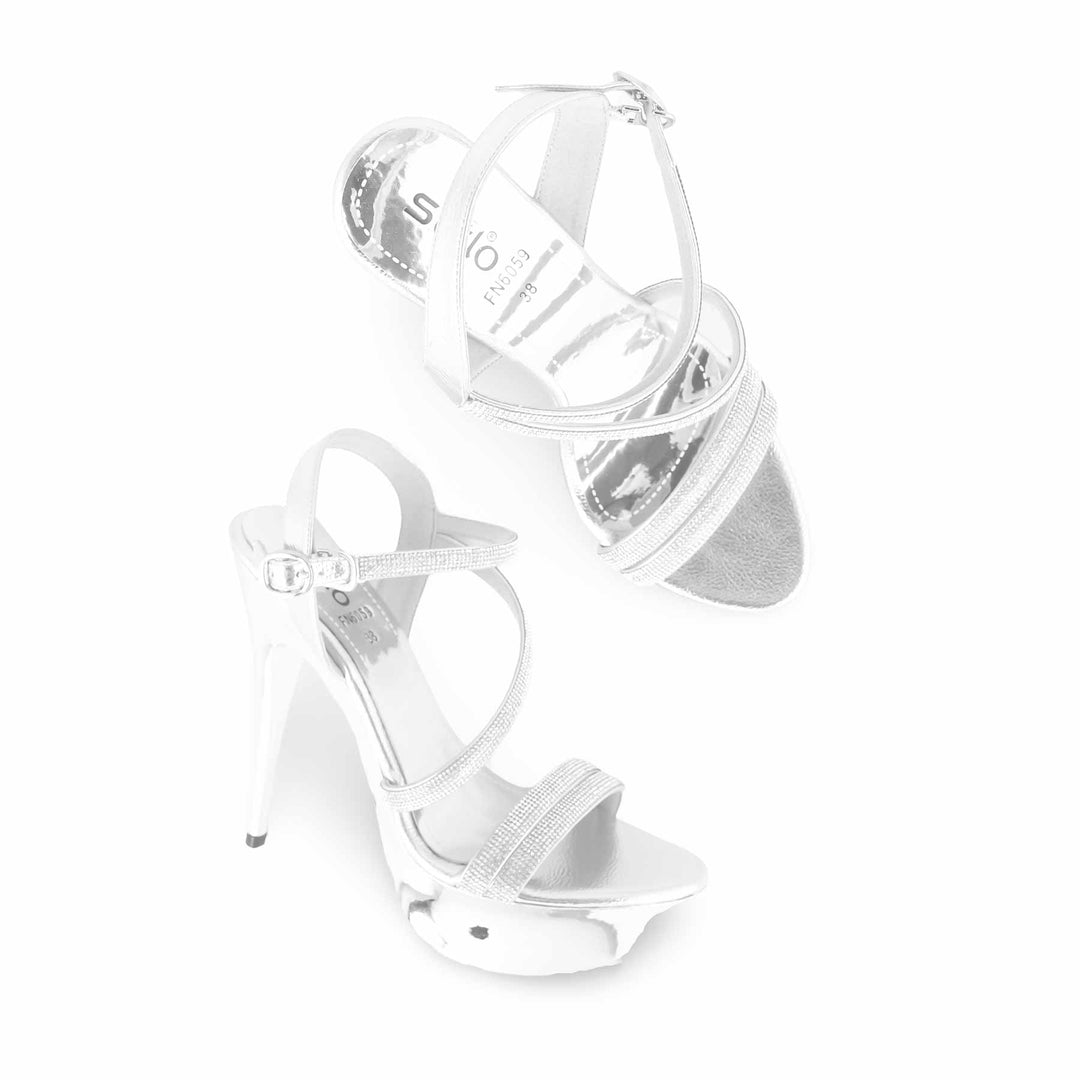 Silver Fancy Bridal Sandal FN6059