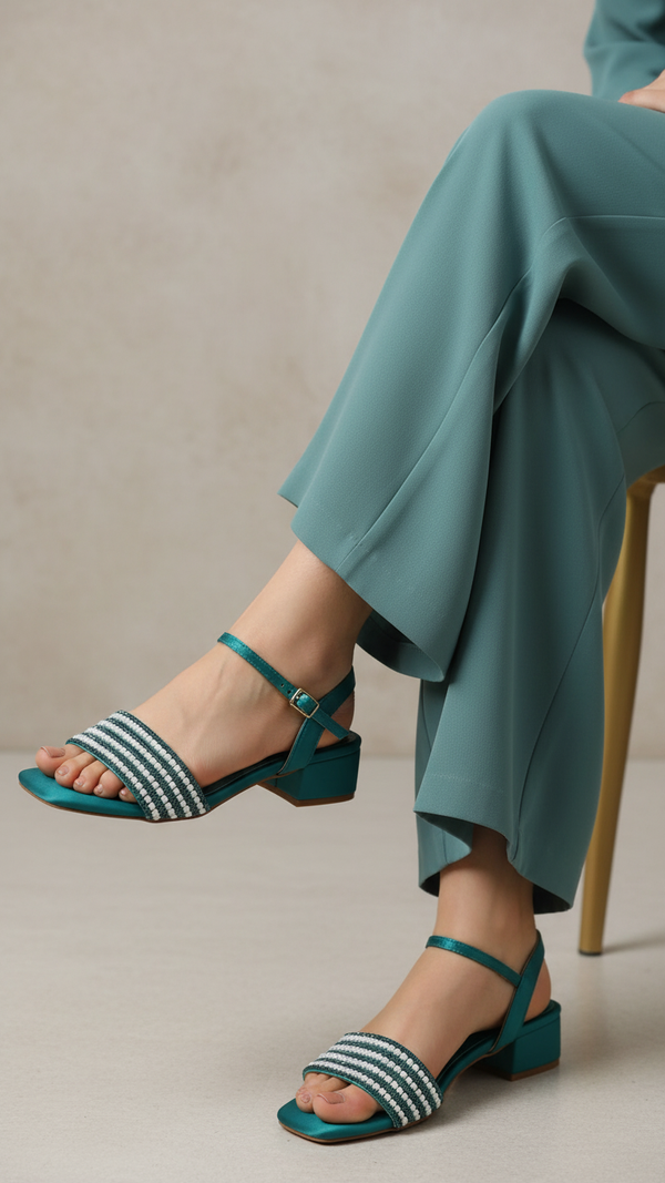 Green Fancy Sandal FN6069