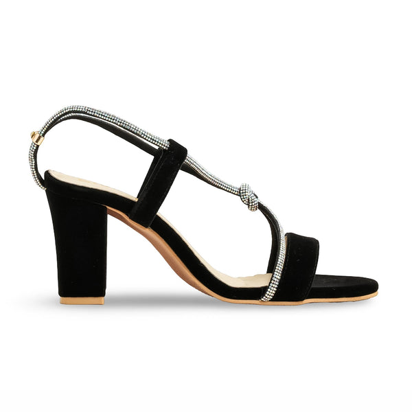 Black Fancy Sandal For Ladies FN6080
