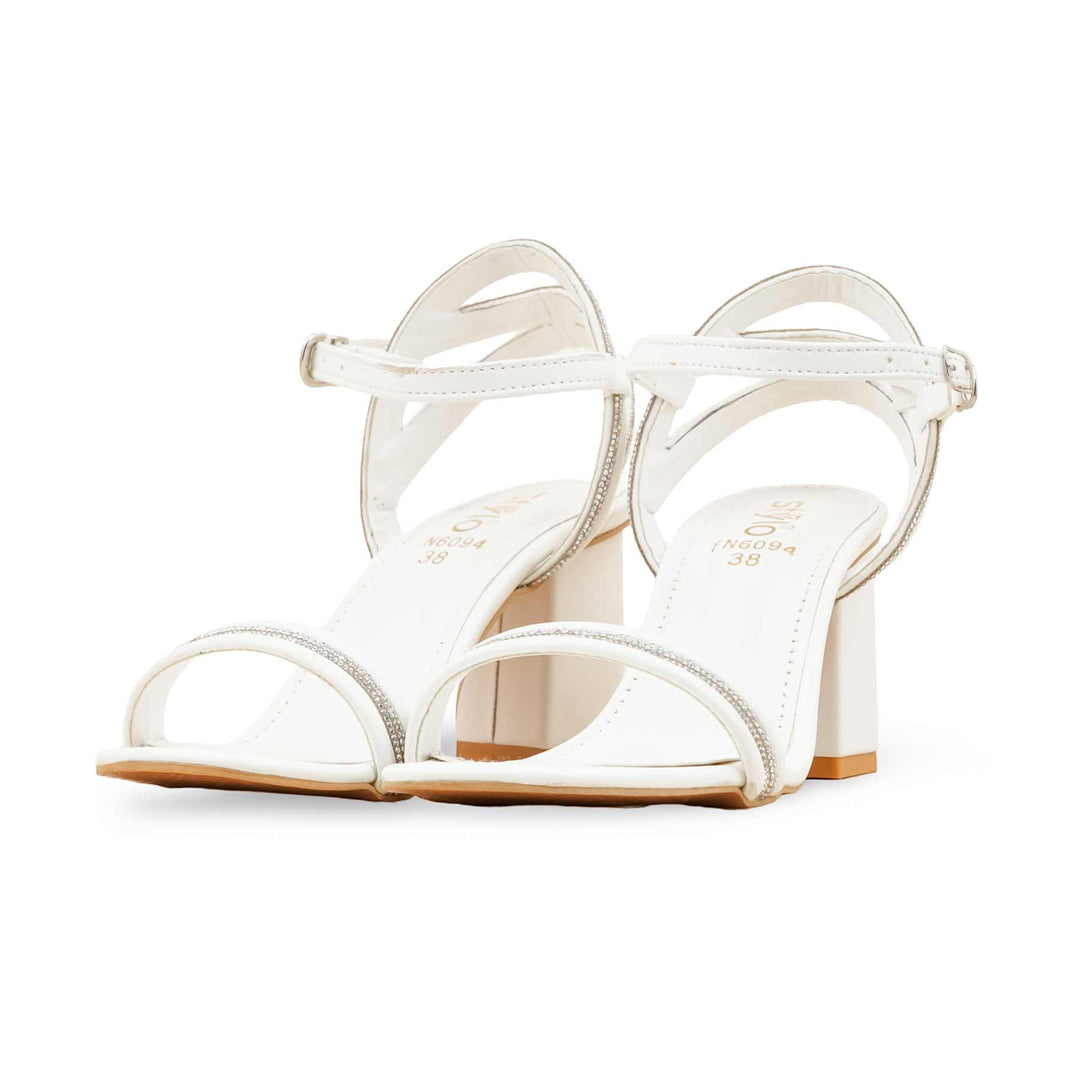 White Fancy Sandal For Women FN6094