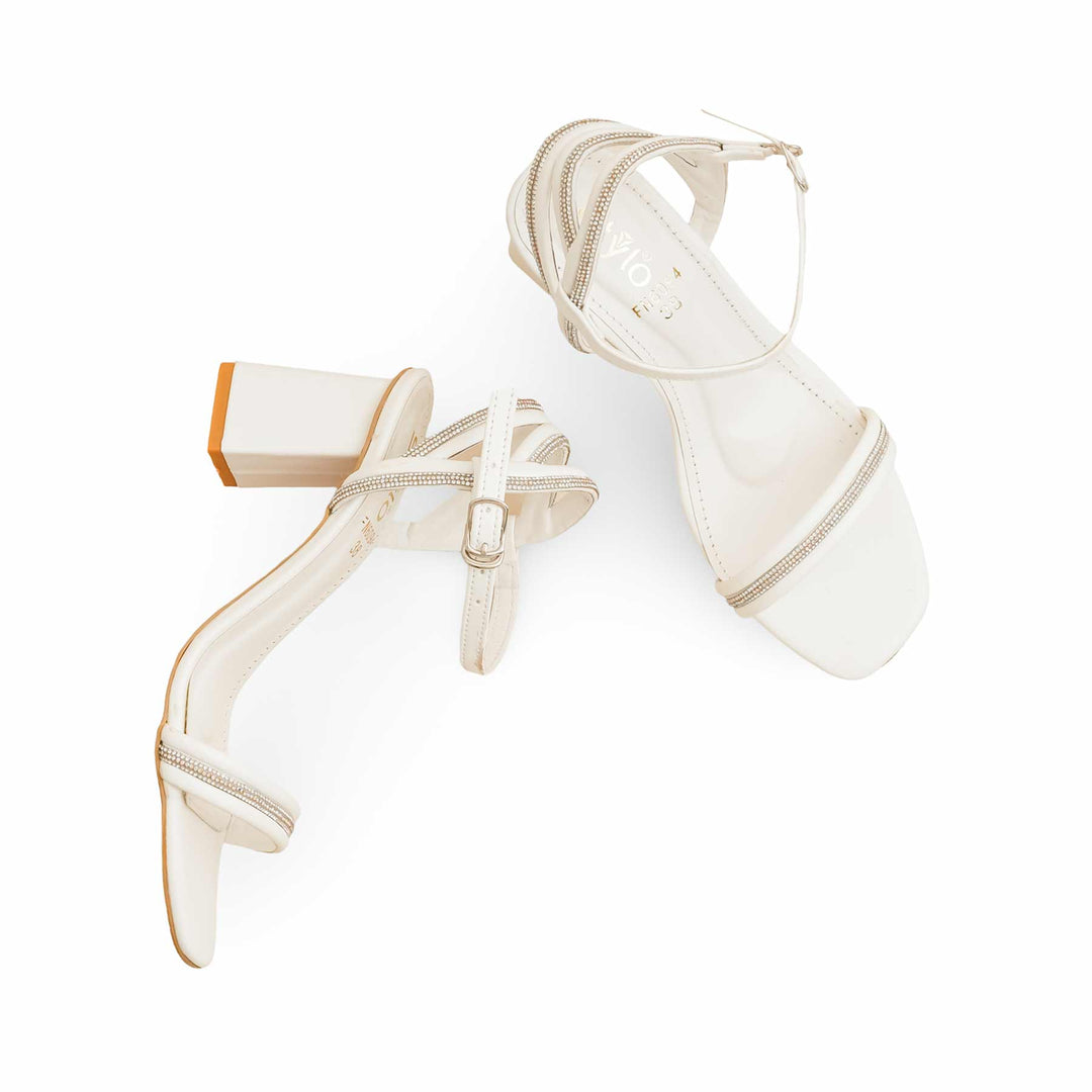 White Fancy Sandal For Women FN6094