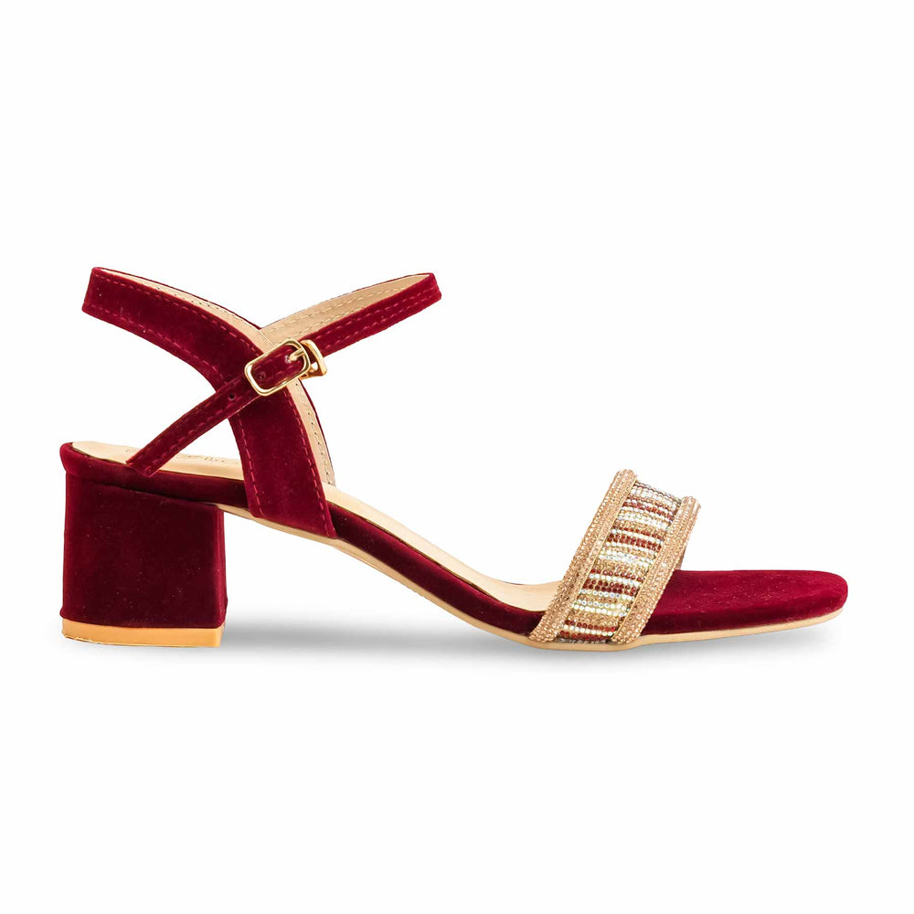 Maroon Fancy Sandal For Women FN6098