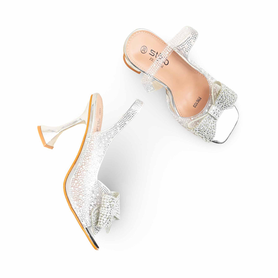 Silver Fancy Bridal Sandal For Women FN6103