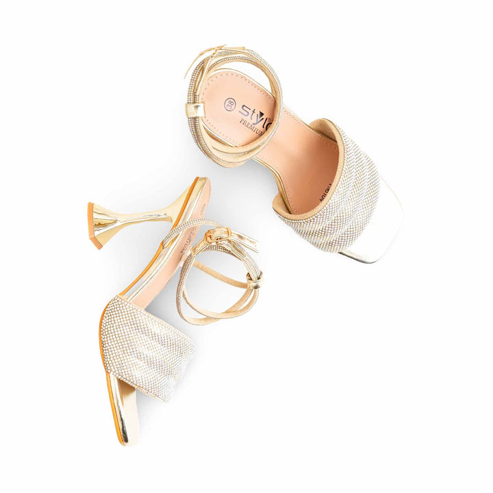 Golden Fancy Bridal Sandal For Ladies FN6104