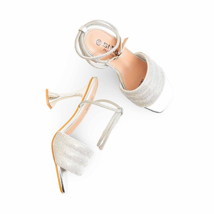 Silver Fancy Bridal Sandal For Ladies FN6104