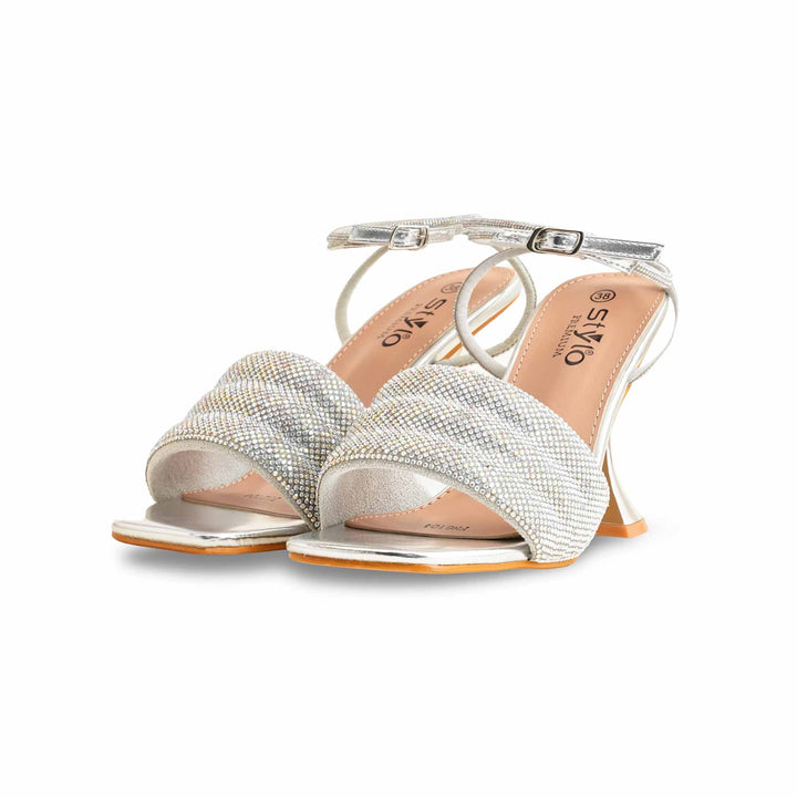 Silver Fancy Bridal Sandal For Ladies FN6104