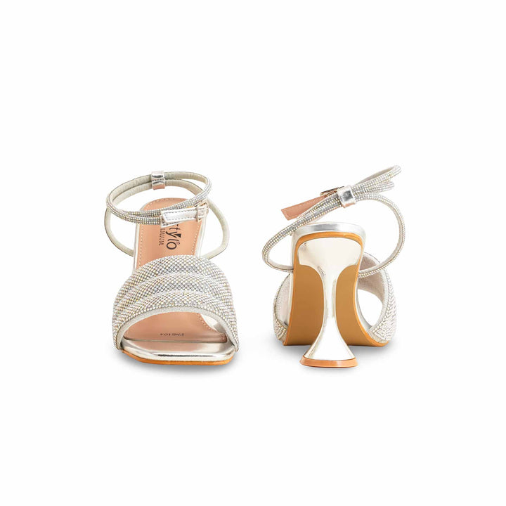 Silver Fancy Bridal Sandal For Ladies FN6104