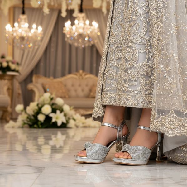 Silver Fancy Bridal Sandal FN6105