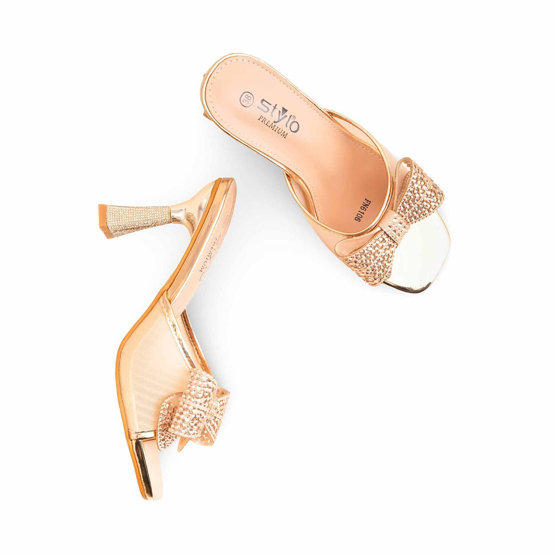 Peach Fancy Bridal Sandal For Women FN6106