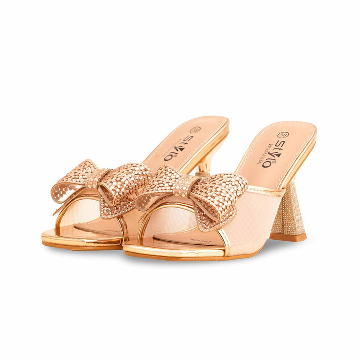 Peach Fancy Bridal Sandal For Women FN6106