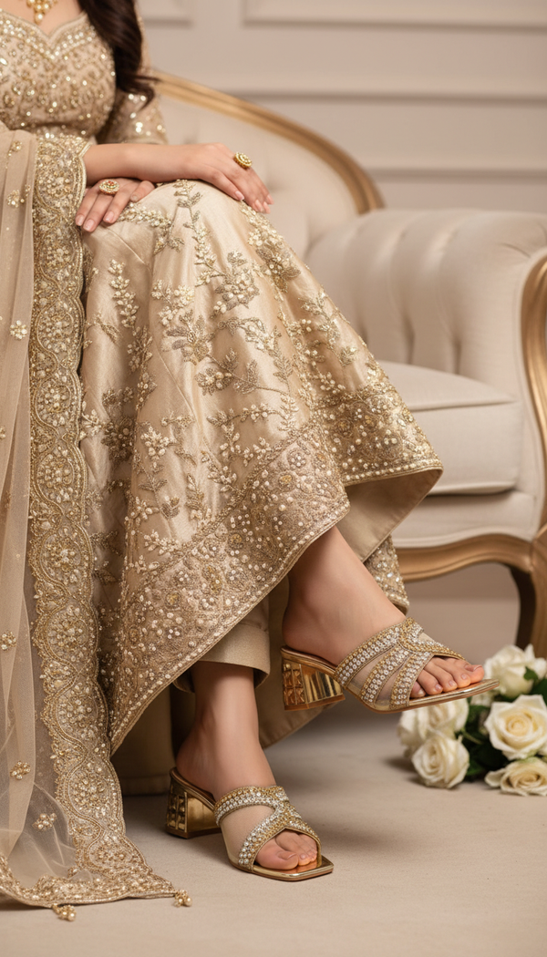 Golden Fancy Bridal Sandal FN6107
