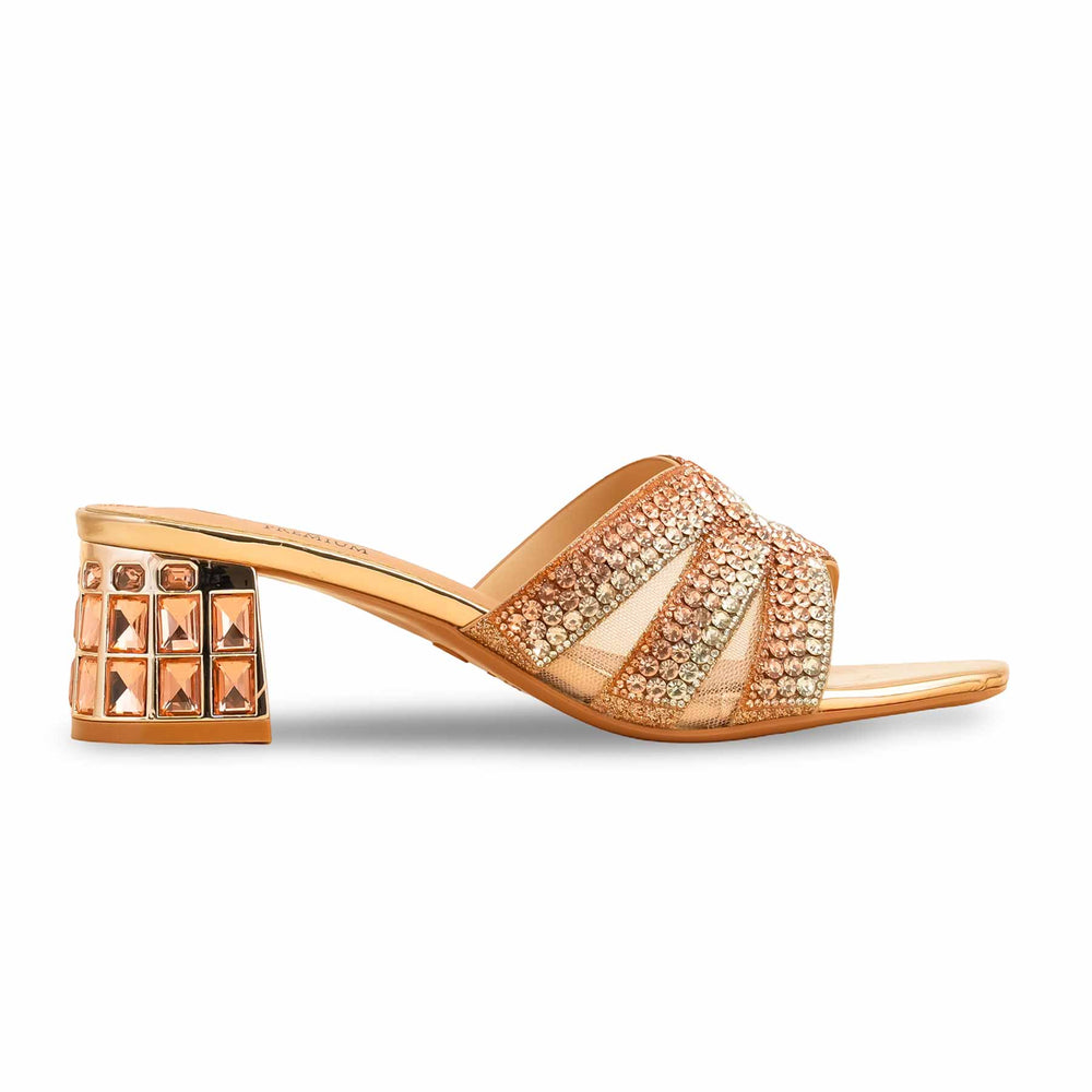 Peach Fancy Bridal Sandal FN6107