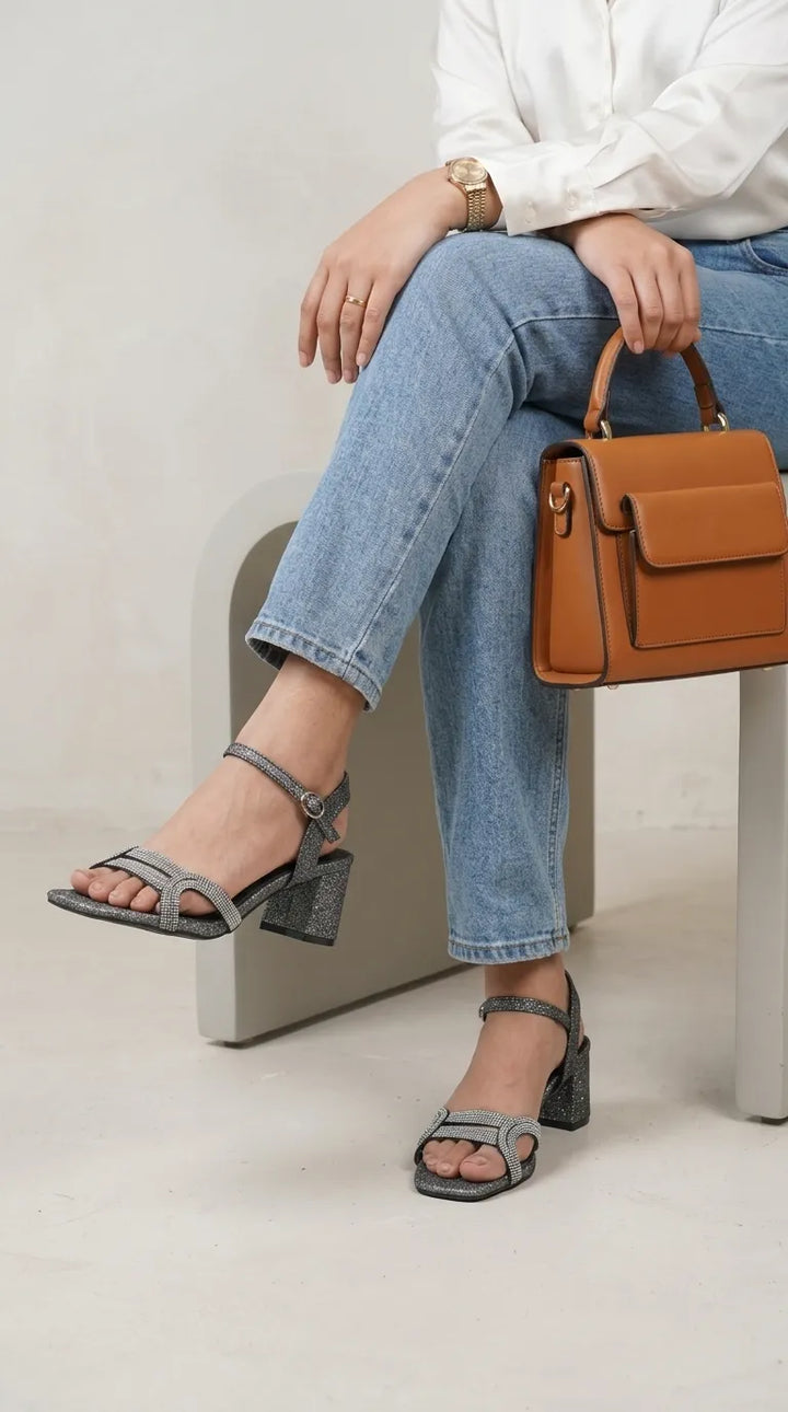Black Fancy Sandal For Ladies FN6110
