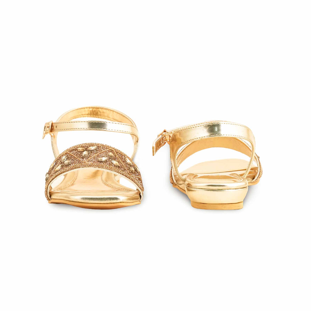 Golden Fancy Sandal For Women FN6112