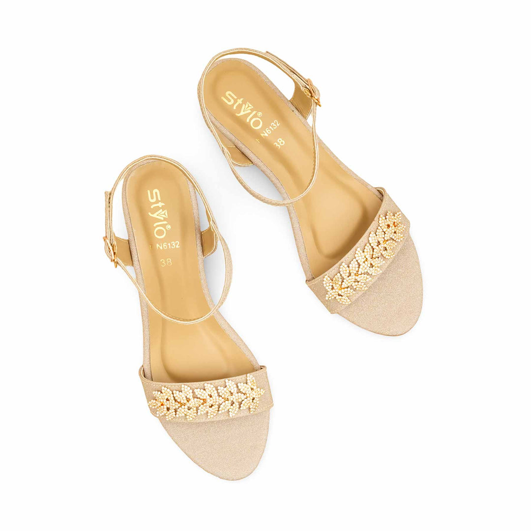 Golden Fancy Sandal For Women FN6132