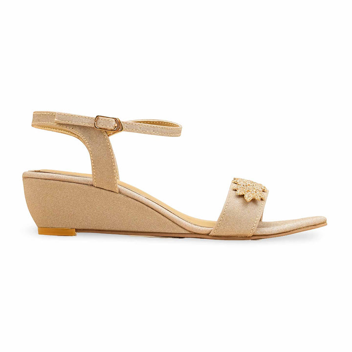 Golden Fancy Sandal For Women FN6132