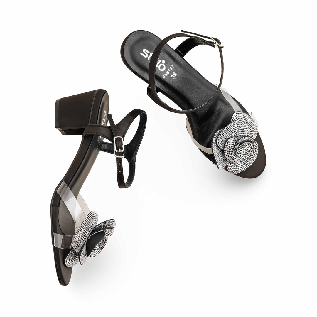 Black Fancy Sandal FN6137