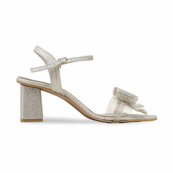 Silver Fancy Sandal For Ladies FN6140