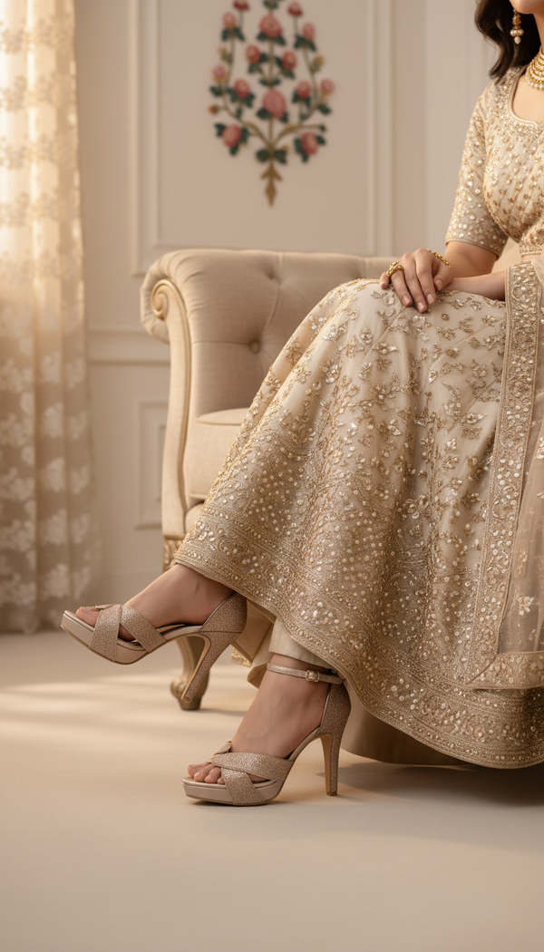 Golden Fancy Bridal Sandal FN6148