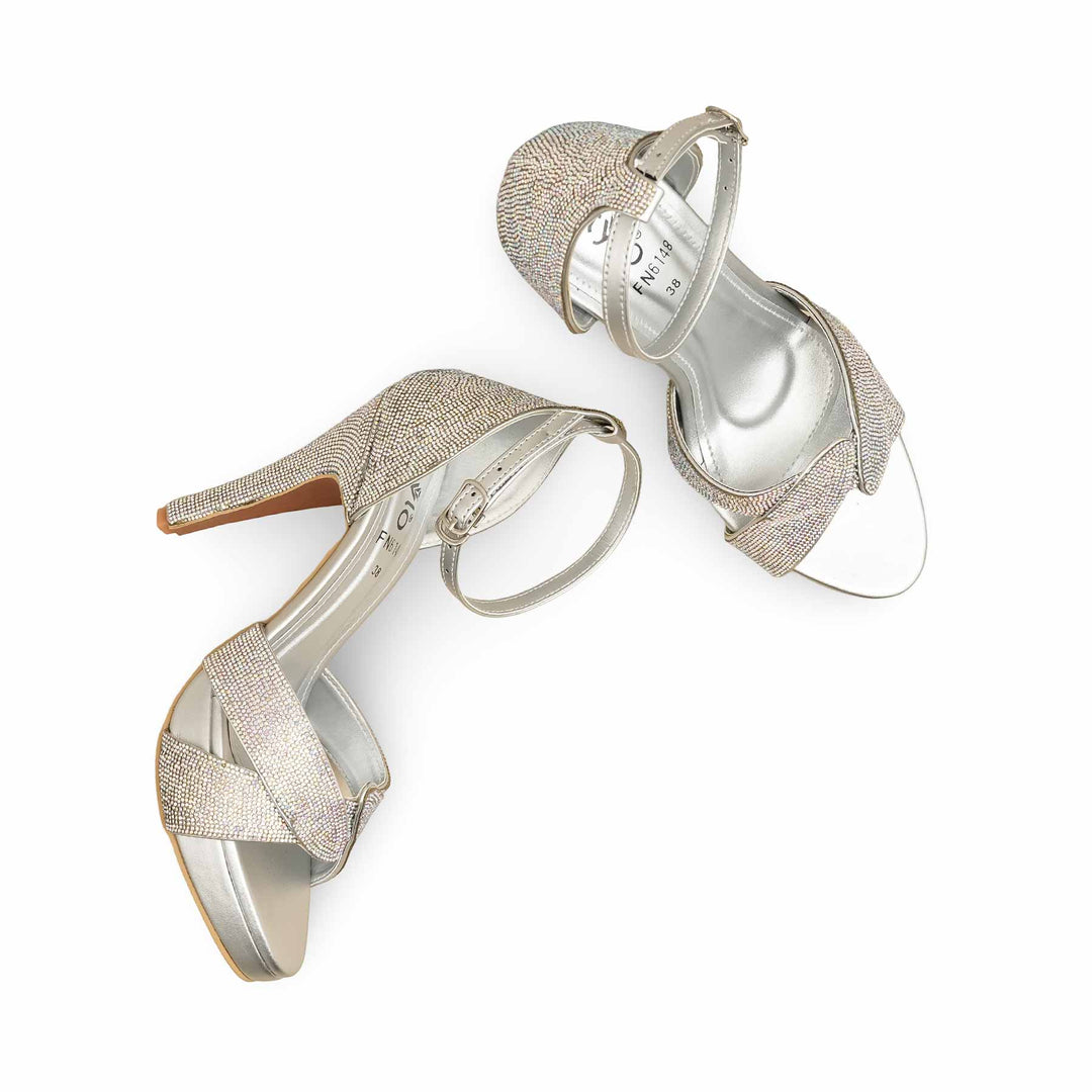 Silver Fancy Bridal Sandal FN6148