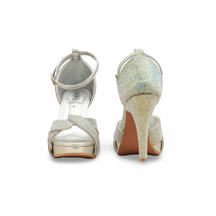 Silver Fancy Bridal Sandal FN6148