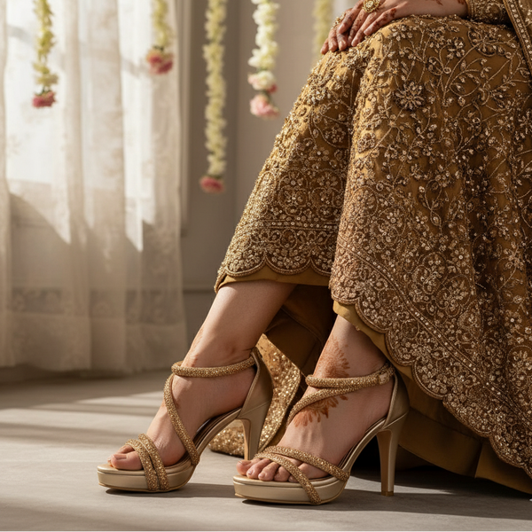 Golden Fancy Bridal Sandal FN6149