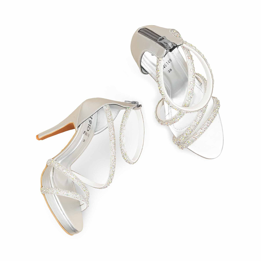 Silver Fancy Bridal Sandal FN6149