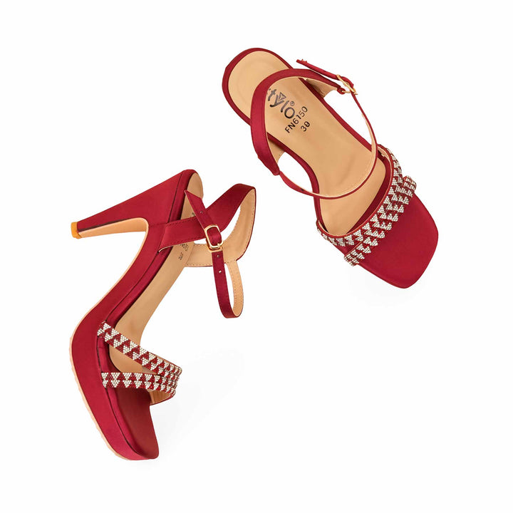 Maroon Fancy Bridal Sandal FN6150